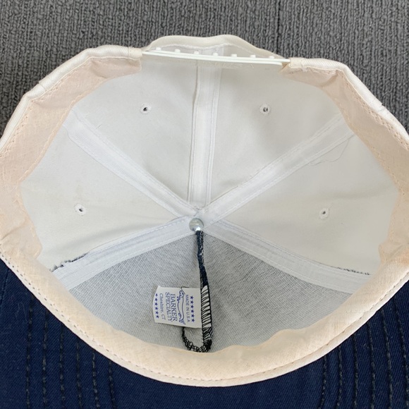 Vintage Navy Snapback Hat Mens Adjustable Navy Blue White Barker Specialty USA - Picture 13 of 15